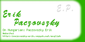 erik paczovszky business card